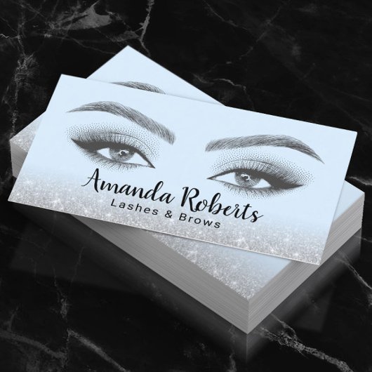 Carte De Visite Lashes & Brosses Microblading Parties scintillant 