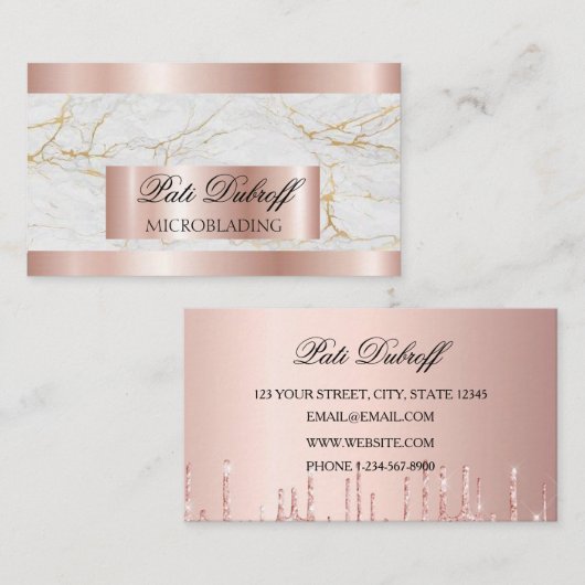 Carte De Visite Lashes & Brosses Microblading Parties scintillant (Devant / Derrière)
