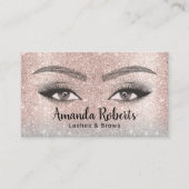 Carte De Visite Lashes & Brosses Microblading Salon Blush Rose or (Devant)