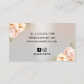 Carte De Visite Lashes & Brosses Salon de Beauté Moderne Argent Fl (Dos)