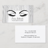 Carte De Visite Lashes & Brows Beauty Girl Salon (Devant / Derrière)