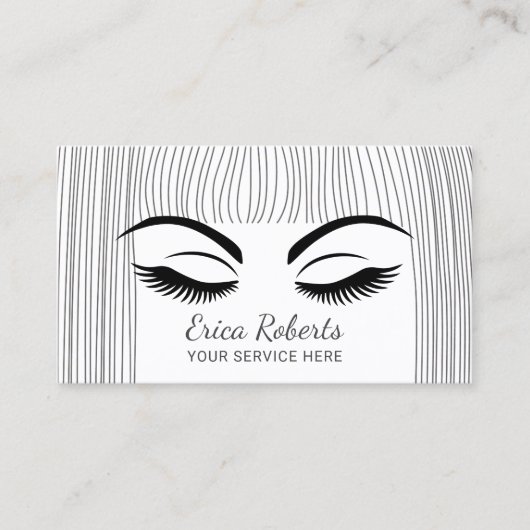 Carte De Visite Lashes & Brows Beauty Girl Salon (Devant)