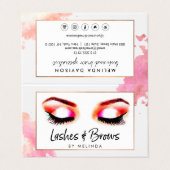 Carte De Visite Lashes/Brows créatifs aquarellés (Extérieur déplié)