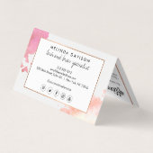 Carte De Visite Lashes/Brows créatifs aquarellés (Dos)