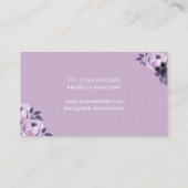 Carte De Visite Lashes & Brows Élégant Artiste maquillage violet (Dos)