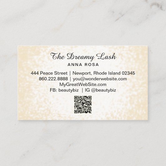 Carte De Visite *~* Lashes Brows Extensions Gold Parties scintilla (Dos)