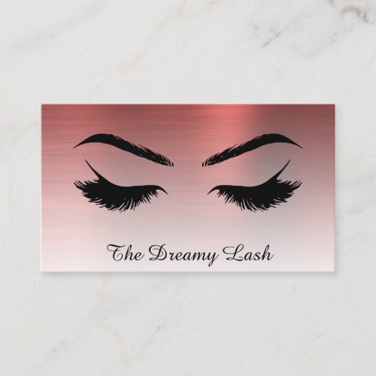 Carte De Visite *~* Lashes Brows Extensions QR CUIVRE Métallique (Devant)