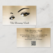 Carte De Visite *~* Lashes Brows Extensions QR Gold Parties scinti (Devant / Derrière)