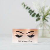 Carte De Visite *~* Lashes Brows Extensions QR Metallic ROSE OR (Debout devant)