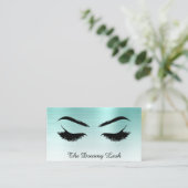 Carte De Visite *~* Lashes Brows Extensions QR Metallic TURQUOISE  (Debout devant)