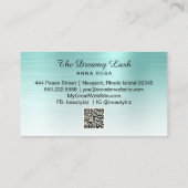 Carte De Visite *~* Lashes Brows Extensions QR Metallic TURQUOISE  (Dos)