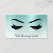 Carte De Visite *~* Lashes Brows Extensions QR Metallic TURQUOISE  (Devant)