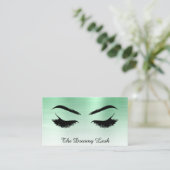 Carte De Visite *~* Lashes Brows Extensions QR Mint métallique (Debout devant)