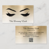 Carte De Visite *~* Lashes Brows Extensions QR OR métallique (Devant / Derrière)