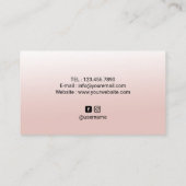 Carte De Visite Lashes Brows Microblading Beauty Salon Blush Rose  (Dos)