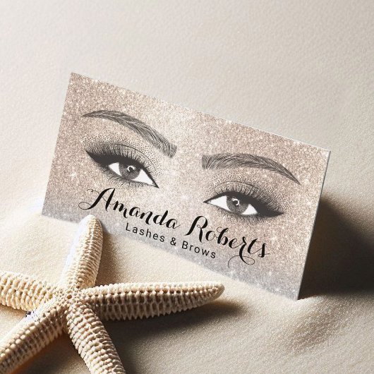 Carte De Visite Lashes & Brows Microblading Salon Gold Luxury Gold