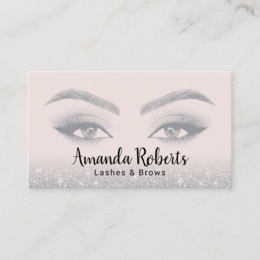 Carte De Visite Lashes & Brows Microblading Trendy Cream & Grey (Devant)