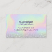 Carte De Visite Lashes & Brows Pastel Holographique Salon de beaut (Dos)
