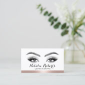 Carte De Visite Lashes & Brows Salon Rose Gold Frontière Médias so (Debout devant)