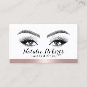 Carte De Visite Lashes & Brows Salon Rose Gold Frontière Médias so