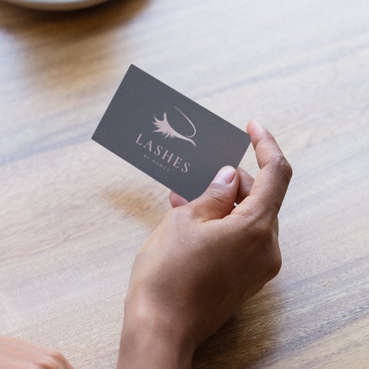 Carte De Visite Lashes Chic Rose Gold