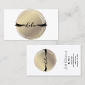 Carte De Visite LASHES De Glam Moderne Luxe Or & Blanc (Devant / Derrière)