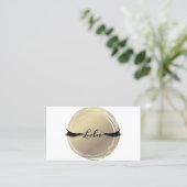 Carte De Visite LASHES De Glam Moderne Luxe Or & Blanc (Debout devant)