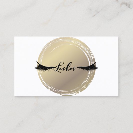 Carte De Visite LASHES De Glam Moderne Luxe Or & Blanc (Devant)