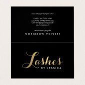 Carte De Visite Lashes de glam Texte Gold/Black Afcare (Extérieur déplié)