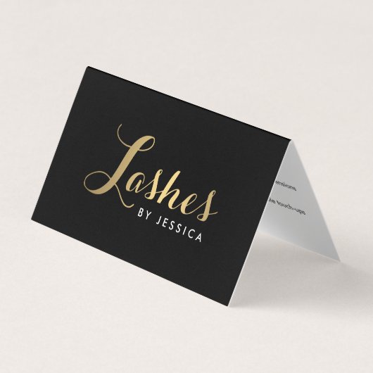 Carte De Visite Lashes de glam Texte Gold/Black Afcare (Devant)