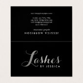 Carte De Visite Lashes de glam Texte Silver/Black Afcare (Extérieur déplié)