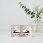 Carte De Visite Lashes de maquillage Browns Gris Spark Rose Confet (Debout devant)