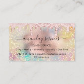 Carte De Visite Lashes de maquillage NAILS Studio Rose or (Dos)