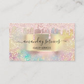 Carte De Visite Lashes de maquillage NAILS Studio Rose or (Devant)