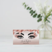 Carte De Visite Lashes de maquillage Rose Parties scintillant or (Debout devant)