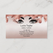 Carte De Visite Lashes de maquillage Rose Parties scintillant or (Dos)