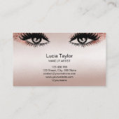 Carte De Visite Lashes de maquillage Rose Parties scintillant or (Dos)