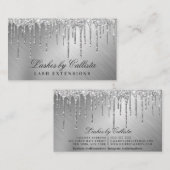 Carte De Visite Lashes de Parties scintillant métalliques Glam Sil (Devant / Derrière)