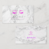 CARTE DE VISITE LASHES D'YEUX ROSE CHAUD EN MARBRE (Devant / Derrière)