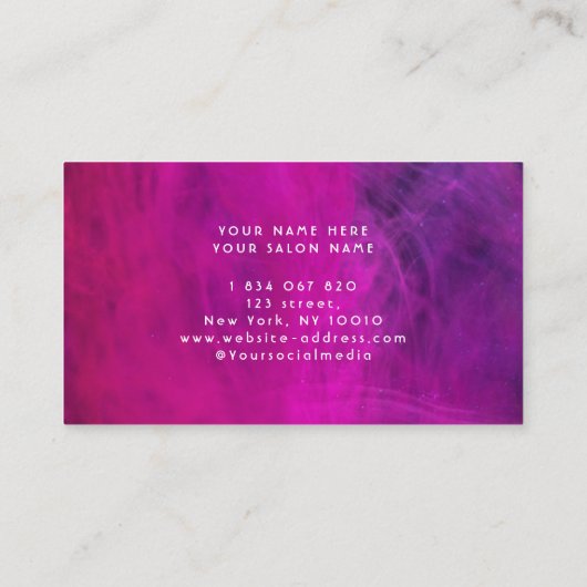 Carte De Visite Lashes en néon rose (Dos)