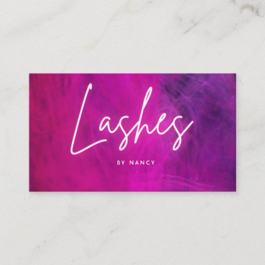 Carte De Visite Lashes en néon rose (Devant)