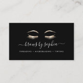 Carte De Visite Lashes et broches noir et or (Devant)