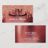 Carte De Visite Lashes et Brows Élégant Script Gold Maquillage Bea (Devant / Derrière)