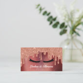 Carte De Visite Lashes et Brows Élégant Script Gold Maquillage Bea (Debout devant)