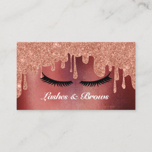 Carte De Visite Lashes et Brows Élégant Script Gold Maquillage Bea