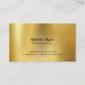 Carte De Visite Lashes et Brows Élégant Script Gold Maquillage Bea (Dos)