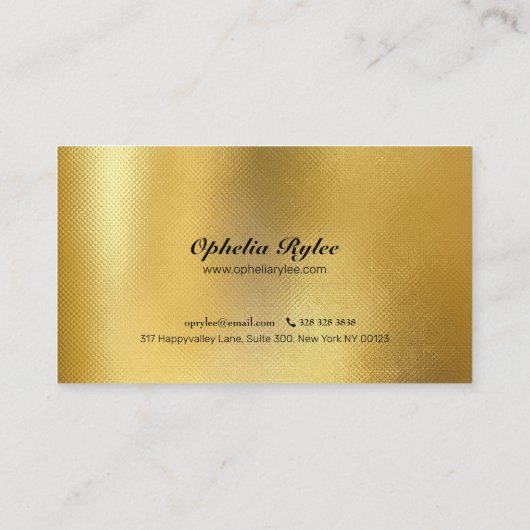 Carte De Visite Lashes et Brows Élégant Script Gold Maquillage Bea (Dos)