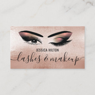 Carte De Visite Lashes et maquillage professionnel rose en or