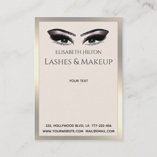 Carte De Visite Lashes Extension Aftercare Instructions luxe (Dos)