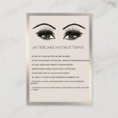 Carte De Visite Lashes Extension Aftercare Instructions luxe (Devant)